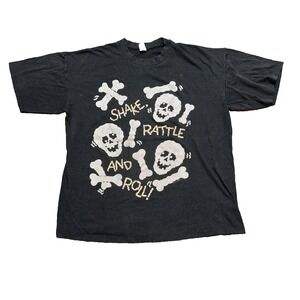 Vintage Shake Rattle & Roll Hallmark Screen Stars Skeletons Shirt Men's Size XL